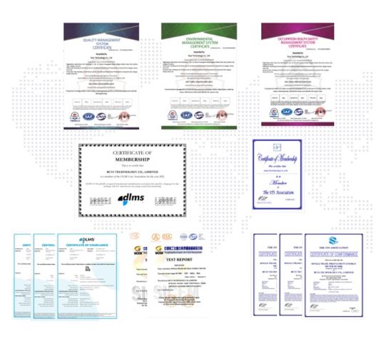 Certificados: ISO 9001, ISO 45001, ISO 14001, STS, DLMS y ensayos de terceros